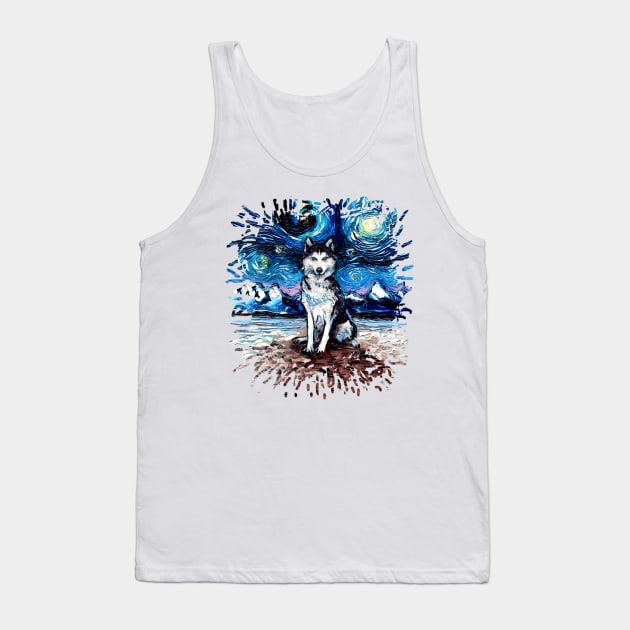 Husky Night (splash version) Tank Top by sagittariusgallery